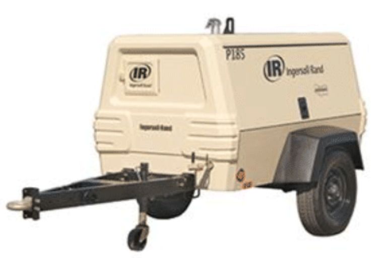 Ingersoll Rand 185 Ir Diesel Compressor Pumping Oil With The Air.