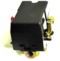 Compressor pressure switch with unloader valve shown on the right side of the image.