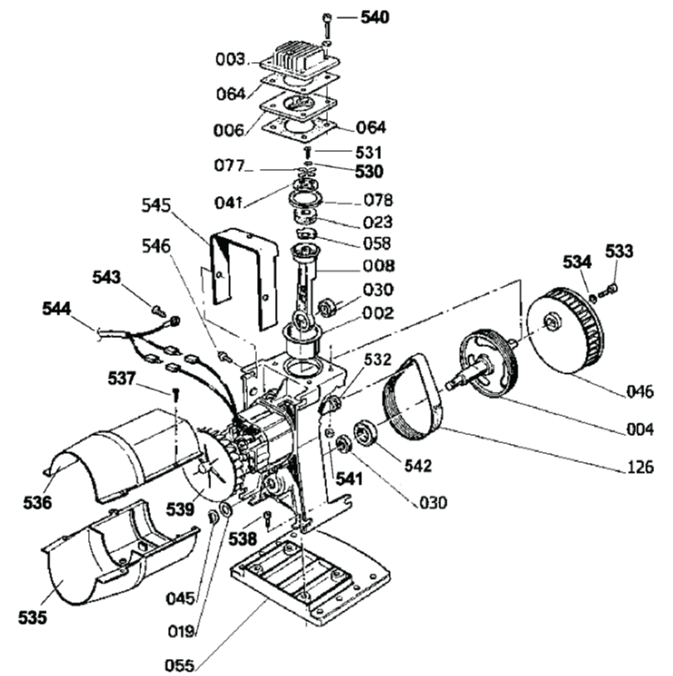 Bostitch exploded diagram of CAP 60 compressor