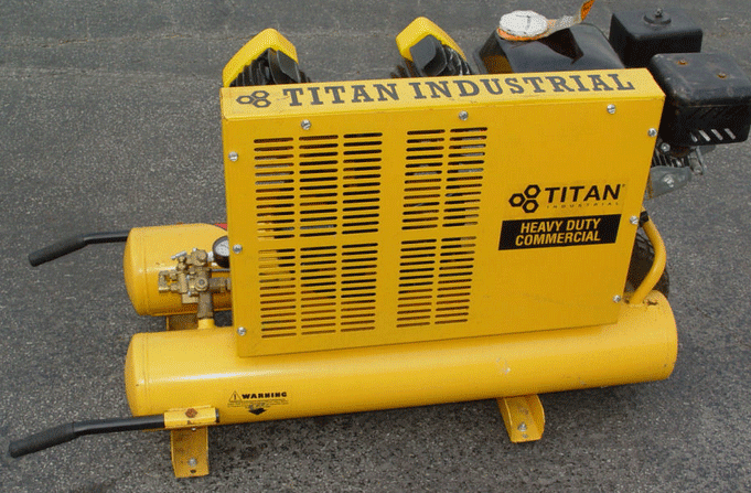 Titan wheelbarrow type air compressor