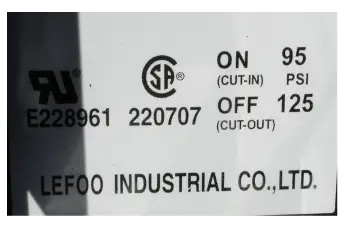 Air Compressor Pressure Switch