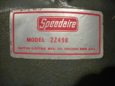 Tag On Compressor Speedaire 2z498