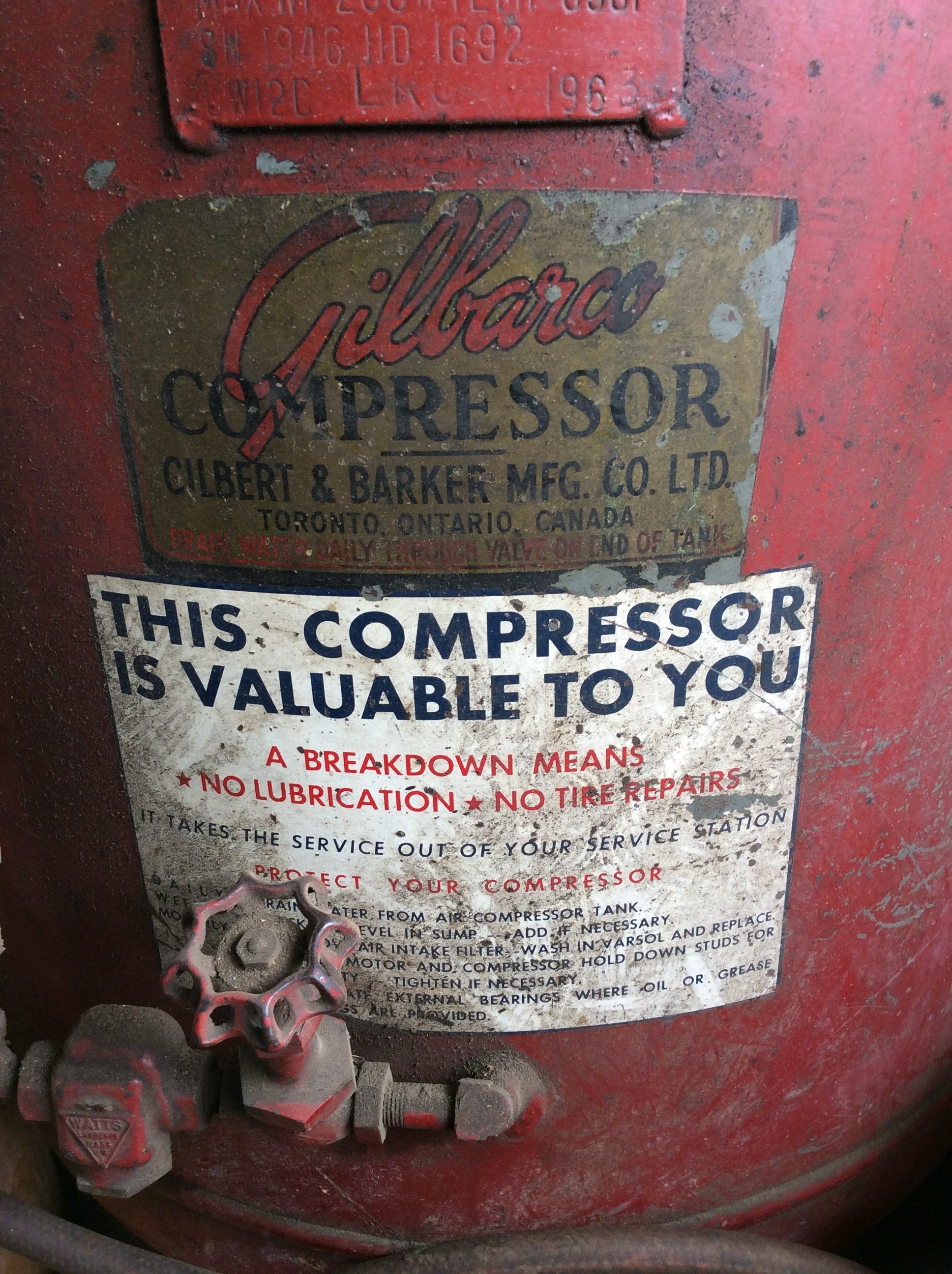 Gilbarco air compressor information